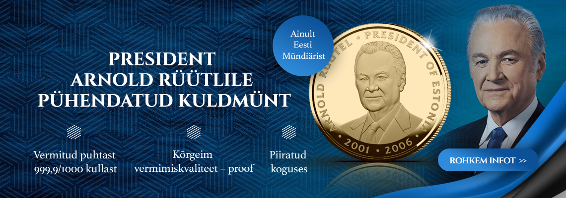 President Arnold Rüütlile pühendatud kuldmünt
