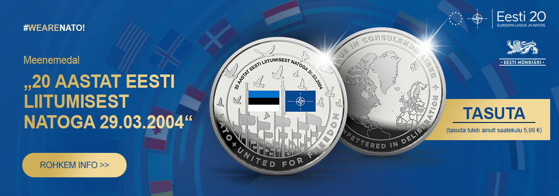 Tasuta meenemedal „Eesti - 20 aastat NATO liikmena“