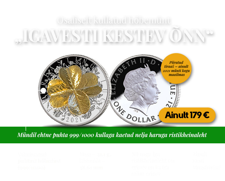 Osaliselt kullatud hõbemünt „Igavesti kestev õnn“