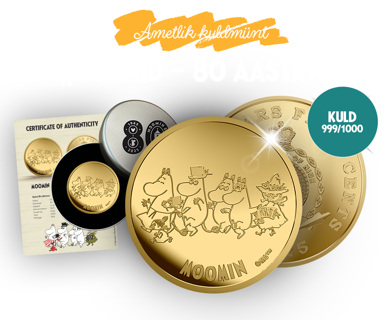 Kuldmünt „Muumid – 80 aastat“