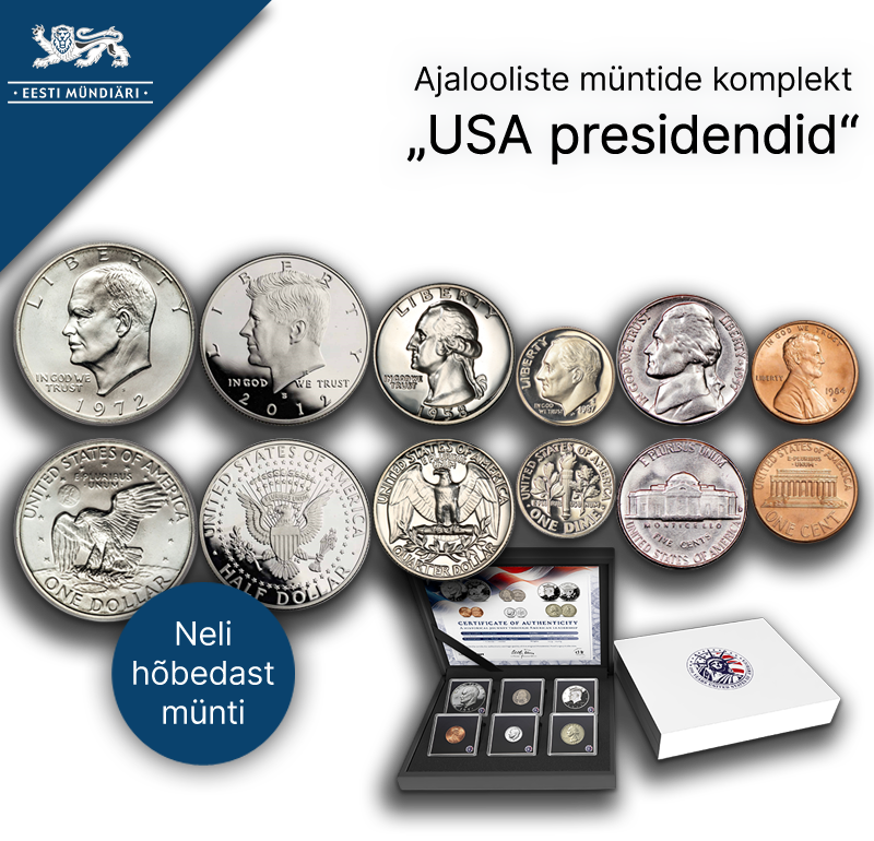Ajalooliste müntide komplekt „USA presidendid“