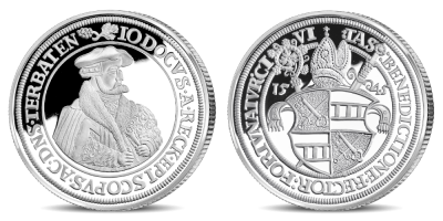 Kollektsioon „Eesti mündid läbi aegade“, esimene koopia „Tartu piiskop Jodukus von der Recke, topelttaaler 1545“
