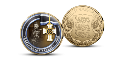 Kollektsioon „Eesti teenetemärgid“, esimene medal „Vabaduse Risti I liigi 1. järgu teenetemärk“ + kingitus