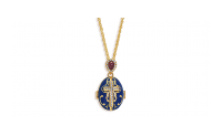 Kaunis sinine kaelaehe Swarvoski kristallidega „Jeesuse püha süda“1