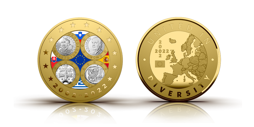 Medal „Hispaania, Kreeka, Slovakkia ja Sloveenia esimesed euromündid”
