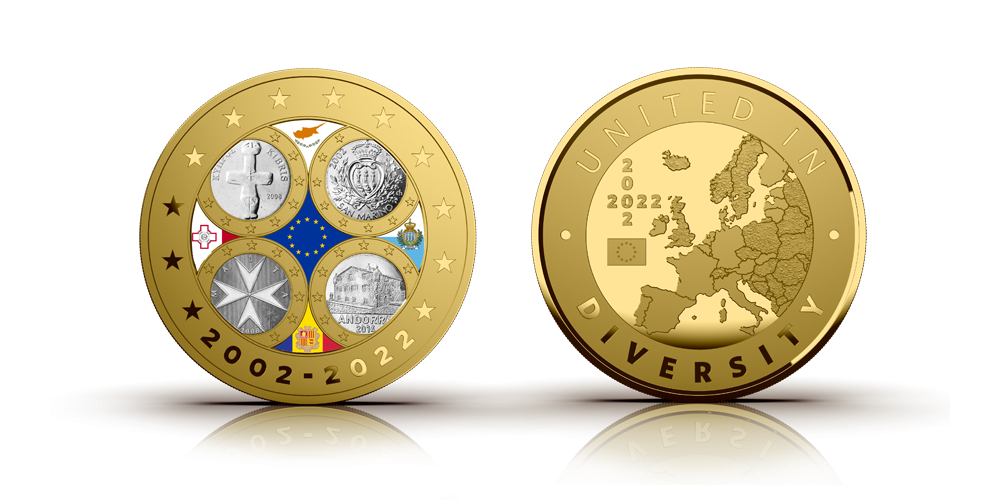 Medal „San Marino, Andorra, Malta ja Küprose esimesed euromündid”