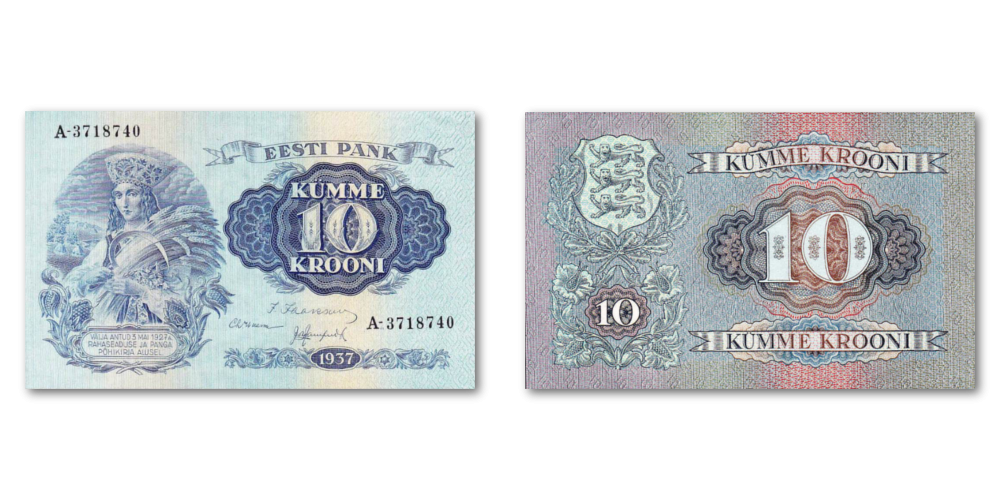 Kollektsioon “Eesti ajaloolised rahatähed”, esimene rahatäht – “10 krooni 1937” Kollektsioon “Eesti ajaloolised rahatähed”, esimene rahatäht – “10 krooni 1937”