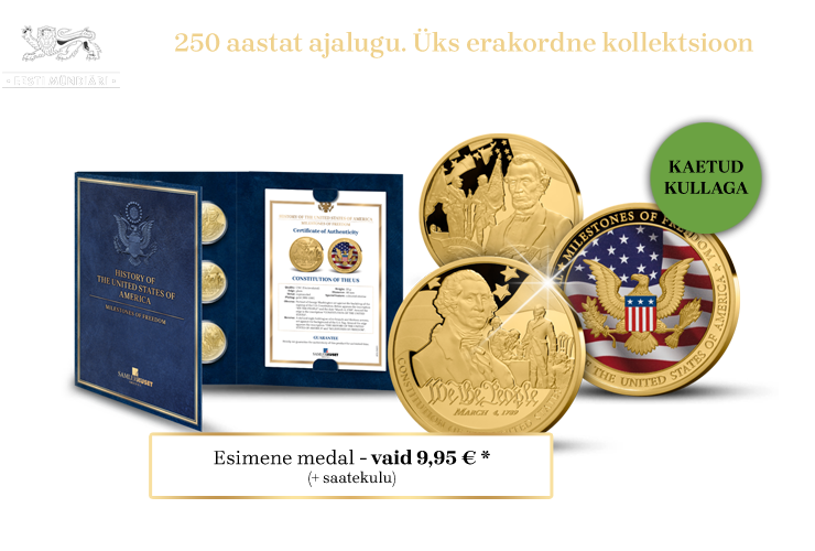 Kollektsioon &bdquo;Ameerika &Uuml;hendriikide ajalugu&rdquo;, esimene medal &bdquo;P&otilde;hiseadus&rdquo;