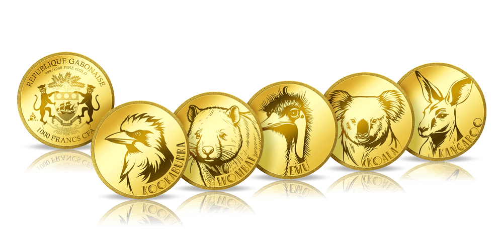 Kuldmüntide komplekt „Austraalia loomad“