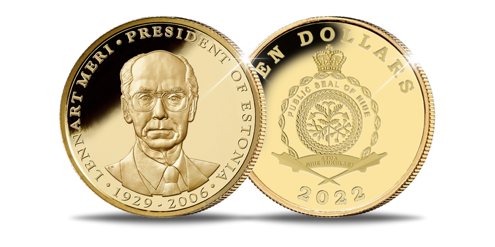 Kuldmünt „Lennart Meri – Eesti Vabariigi president” 1/4 oz 2022 Kuldmünt „Lennart Meri – Eesti Vabariigi president” 1/4 oz 2022