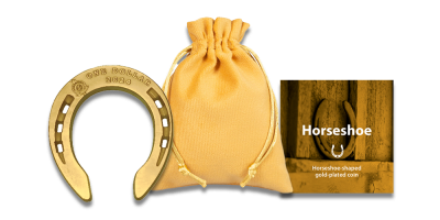 Kullaga kaetud münt „Hobuseraud“