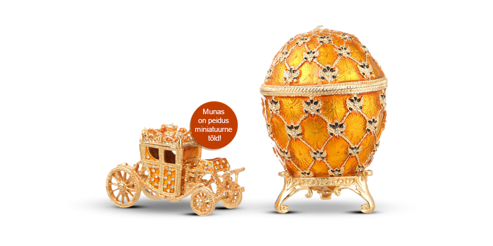 Kullatud ehtekarp inspireeritud Fabergé munast “Kroonimine” (kollane) Kullatud ehtekarp inspireeritud Fabergé munast “Kroonimine” (kollane)