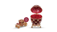 Kullatud ehtekarp inspireeritud Fabergé munast “Kroonimine” (punane)