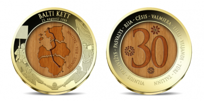 Kullatud medal „Balti keti 30. aastapäev“