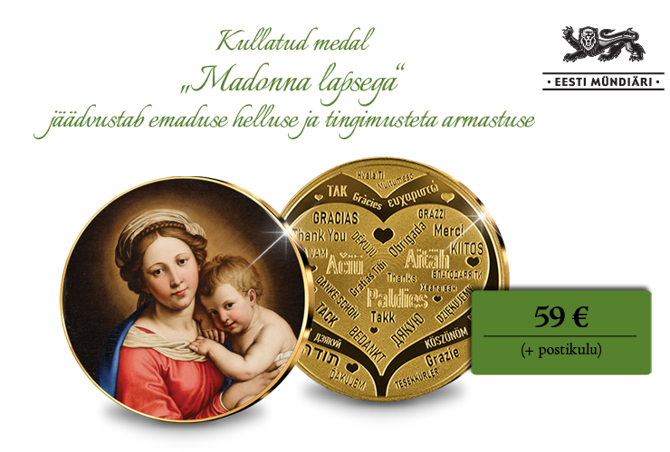Kullatud medal &bdquo;Madonna lapsega&ldquo;
