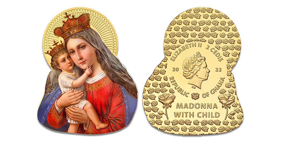 Kullatud münt „Madonna lapsega“ Kullatud münt „Madonna lapsega“