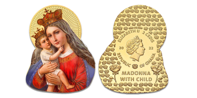 Kullatud münt „Madonna lapsega“