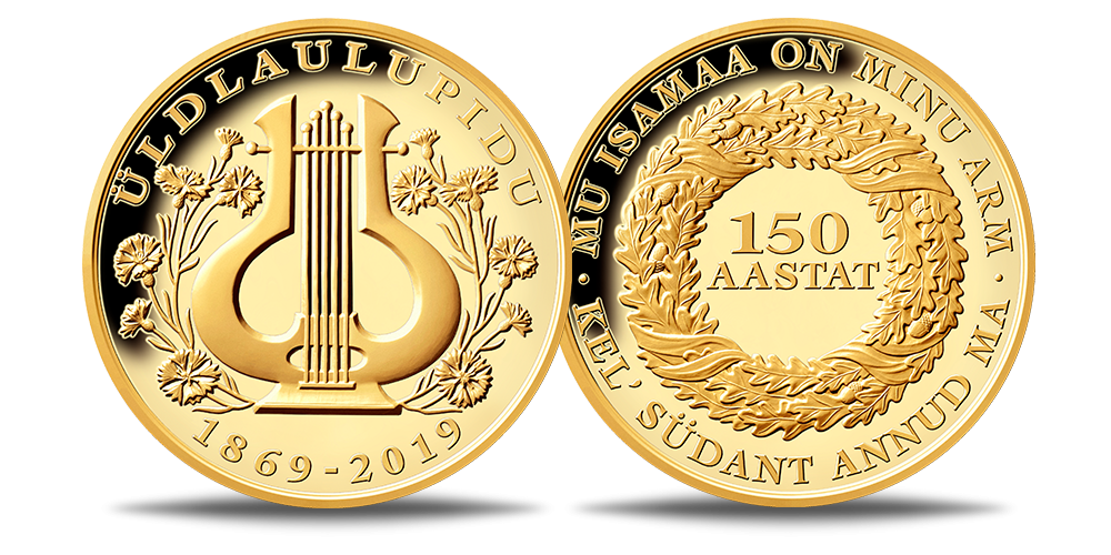 Kullatud medal „150 aastat laulupidu“