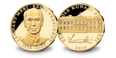 President Lennart Merile pühendatud kullatud medal