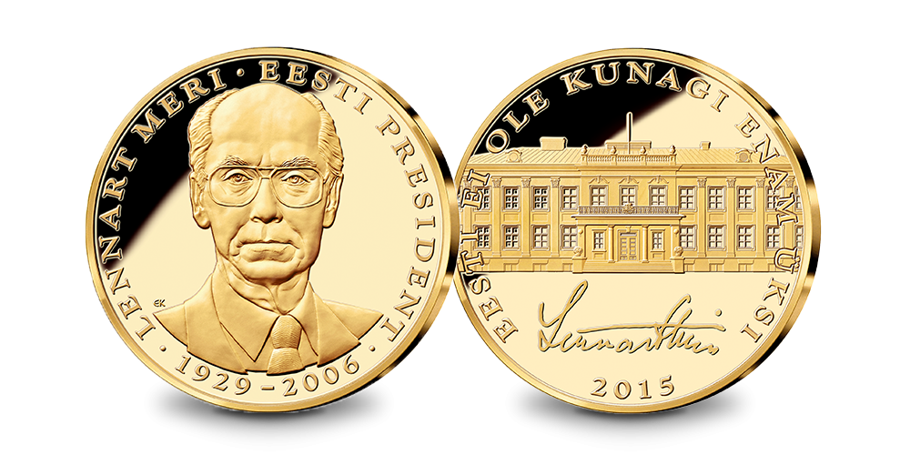 President Lennart Merile pühendatud kullatud medal