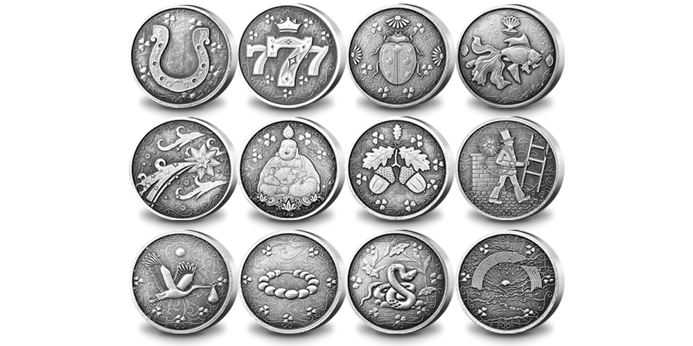 Meenemedalite komplekt „Õnnesümbolid“