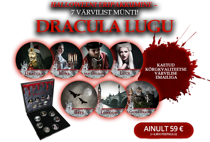 V&auml;rviliste m&uuml;ntide komplekt &bdquo;Dracula lugu&ldquo;