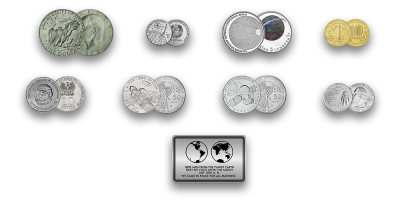 Autentsete müntide komplekt „Kosmose vallutamine“