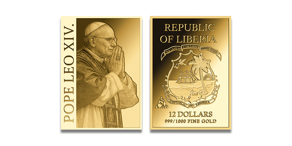 Paavst Leo XIV-le pühendatud puhtast kullast münt