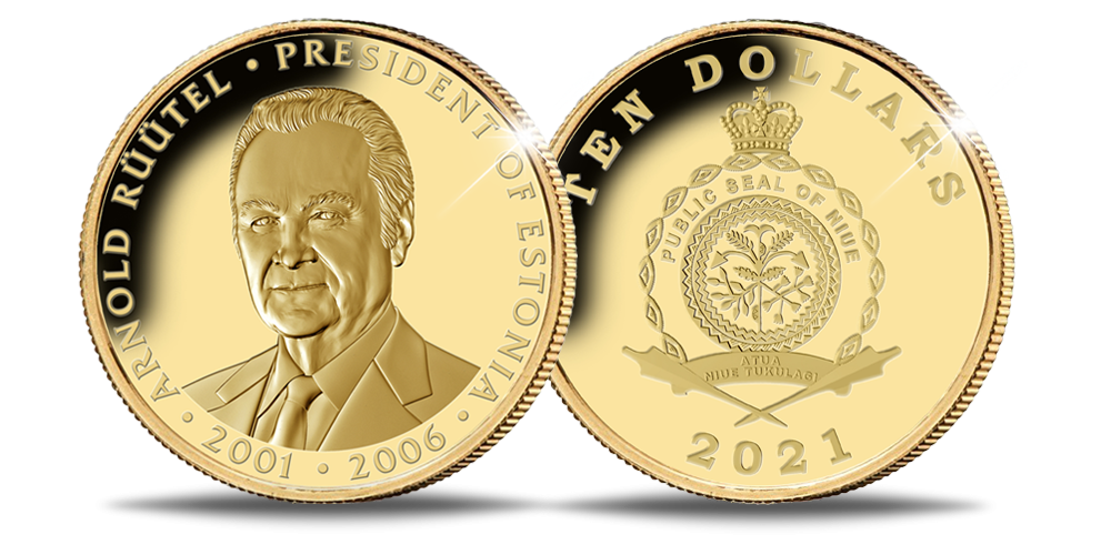 President Arnold Rüütlile pühendatud kuldmünt 1/4 oz