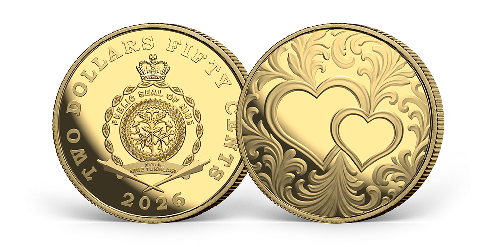 Medaljon puhtast kullast mündiga „Kaks südant“1