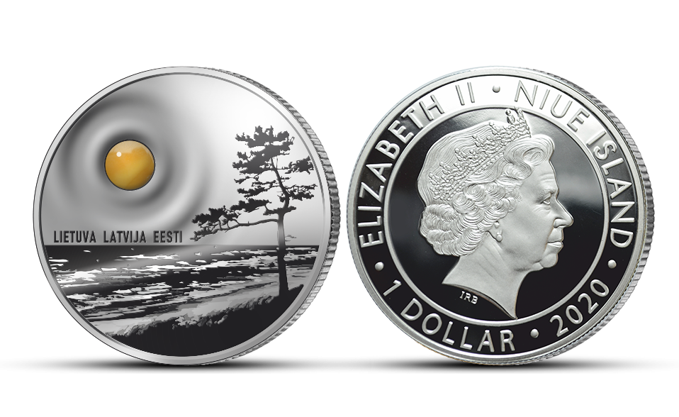 Puhtast hõbedast münt „Balti merevaik“