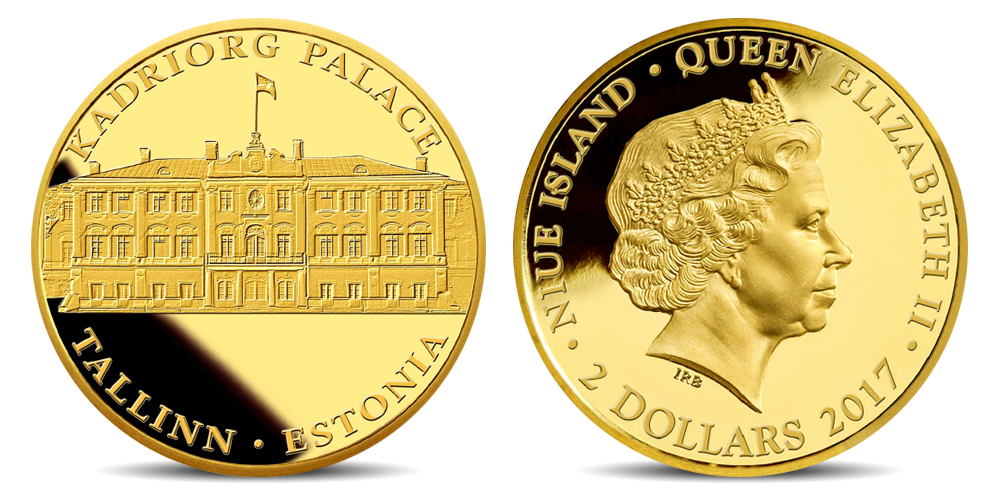 Puhtast kullast müntide kollektsioon „Tallinna kuldvara“, esimene münt „Kadrioru loss“