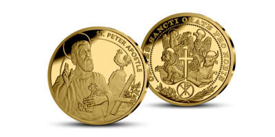 Kullatud medalite kollektsioon „Taevased kaitsjad“ , esimene medal „Püha Peetrus“