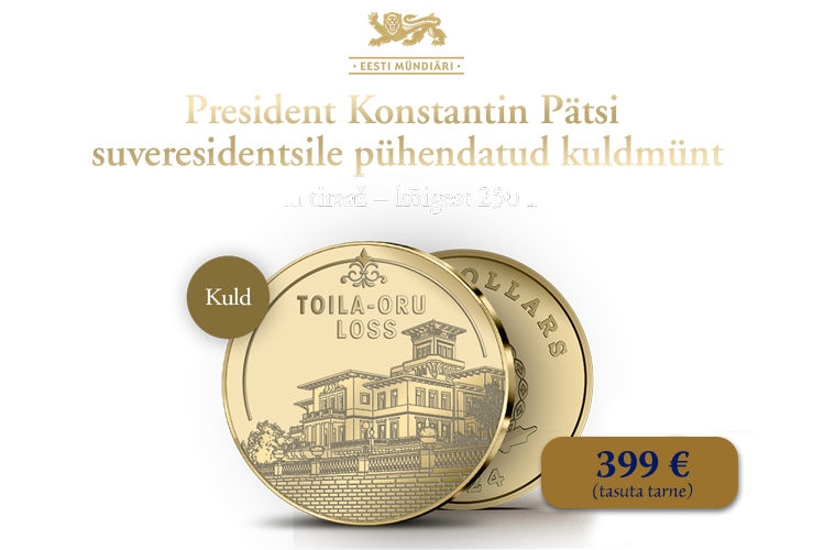 President Konstantin Pätsi suveresidentsile pühendatud kuldmünt