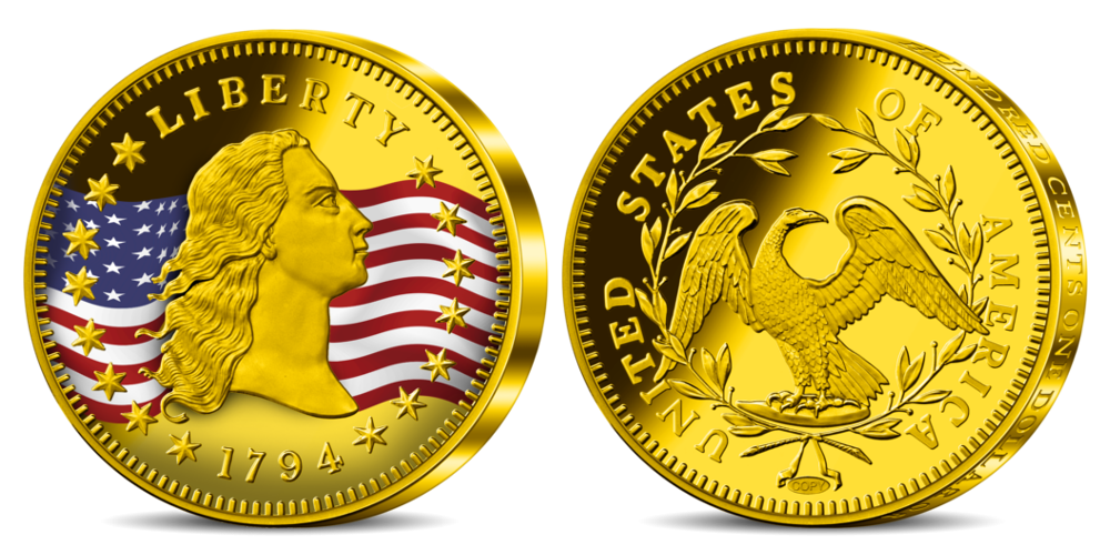 1794. a väljalastud USA hõbedollari „Vabadusjumalanna“ koopia 1794. a väljalastud USA hõbedollari „Vabadusjumalanna“ koopia